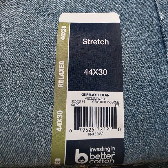 George Relaxed Fit Straight Leg Mens Jean Stretch Denim Size 40x32, 42x30 - Picture 9 of 10